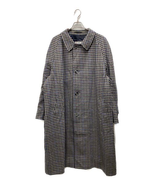 Aquascutum（アクアスキュータム）Aquascutum (アクアスキュータム) ウールチェックコート ベージュ サイズ:46の古着・服飾アイテム