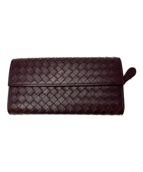 BOTTEGA VENETA（ボッテガベネタ）BOTTEGA VENETA (ボッテガベネタ) イントレチャート長財布 ブラウンの古着・服飾アイテム