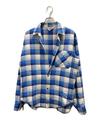 【中古・古着通販】SUNSEA (サンシー) Grunge Check Shirt ブルー サイズ:3｜ブランド・古着通販  トレファク公式【TREFAC FASHION】スマホサイト