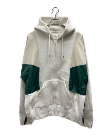 中古・古着通販】sacai (サカイ) 21AW切替ジップパーカー ホワイト