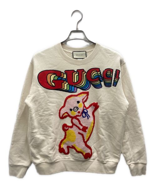 GUCCI（グッチ）GUCCI (グッチ) 19SSピックロゴスウェット ベージュ サイズ:xsの古着・服飾アイテム