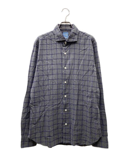 BARBA（バルバ）BARBA (バルバ) チェックシャツ グレー サイズ:41の古着・服飾アイテム