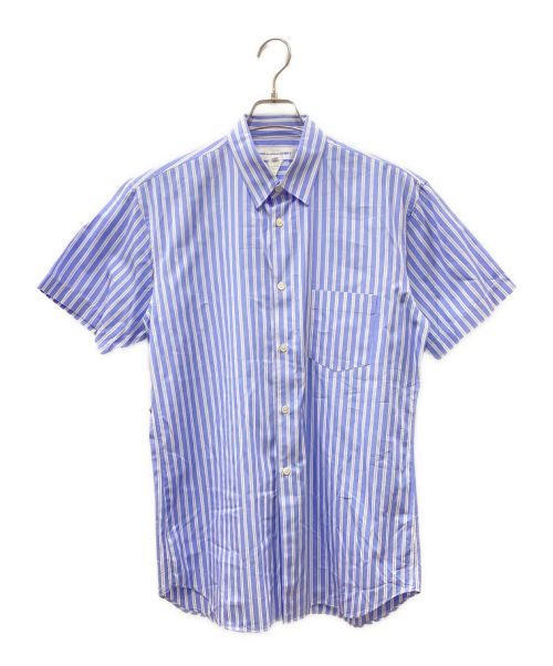 COMME des GARCONS SHIRT（コムデギャルソンシャツ）COMME des GARCONS SHIRT (コムデギャルソンシャツ) ストライプショートスリーブシャツ ブルー×ホワイト サイズ:Mの古着・服飾アイテム