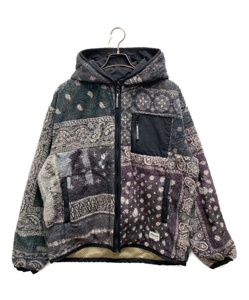 NEIGHBORHOOD（ネイバーフッド）NEIGHBORHOOD (ネイバーフッド) BANDANA PATTERN FLEECE JACKET ブラック サイズ:Lの古着・服飾アイテム