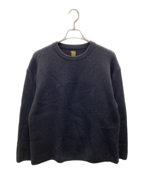 BATONER（バトナ―）BATONER (バトナ―) SOLID WOOL RIB CREW NECK ブラック サイズ:3の古着・服飾アイテム