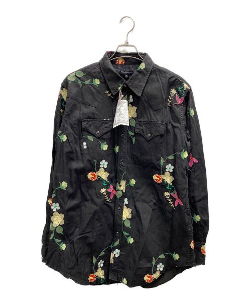 Engineered Garments（エンジニアド ガーメンツ）Engineered Garments (エンジニアド ガーメンツ) Denim Floral Embroideryシャツ ブラック サイズ:Lの古着・服飾アイテム