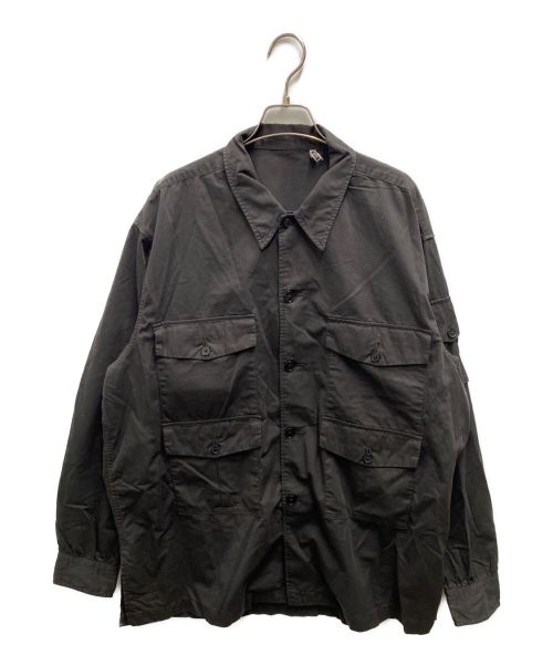 KAPTAIN SUNSHINE（キャプテンサンシャイン）KAPTAIN SUNSHINE (キャプテンサンシャイン) Garment Dyed Safari Shirt Jacket ブラック サイズ:42の古着・服飾アイテム