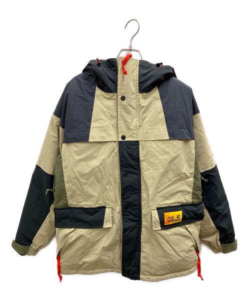 Jack Wolfskin（ジャック ウルフスキン）Jack Wolfskin (ジャック ウルフスキン) JP RAINY DAYS 2.0 ARCTIC PARKA ベージュ×ブラック サイズ:Mの古着・服飾アイテム