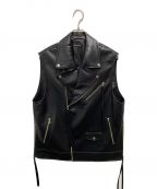 MAISON SPECIALメゾンスペシャル）の古着「Vegan Leather Riders Gilet」｜ブラック