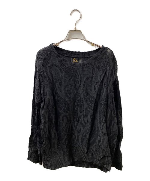 Needles（ニードルズ）Needles (ニードルズ) L/S U Neck Tee Paisley Cut Jq ブラック サイズ:Ｓの古着・服飾アイテム