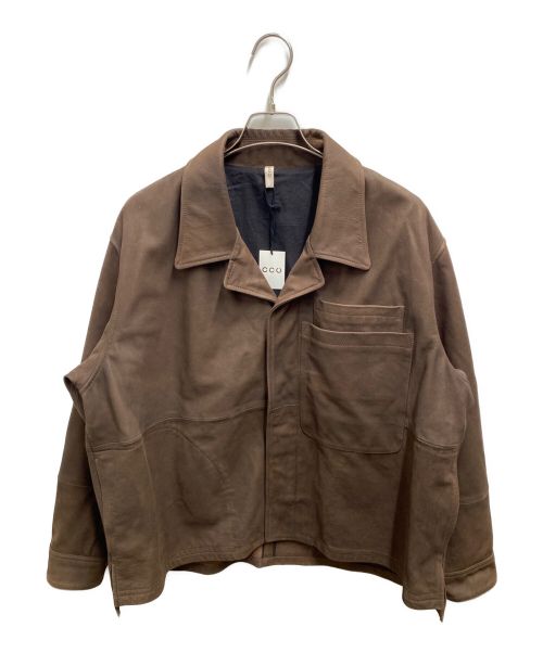 CCU（シーシーユー）CCU (シーシーユー) ''RAY'' OPEN COLLAR SHIRT JACKET ブラウン サイズ:2の古着・服飾アイテム