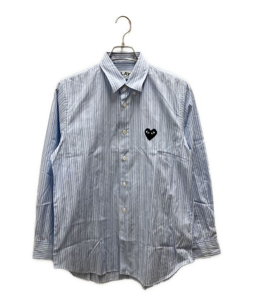 PLAY COMME des GARCONS（プレイ コムデギャルソン）PLAY COMME des GARCONS (プレイ コムデギャルソン) ストライプシャツ ブルー サイズ:Sの古着・服飾アイテム