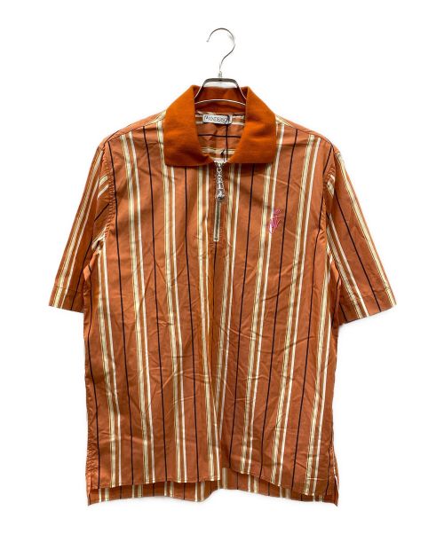 J.W.ANDERSON（ジェイダブリューアンダーソン）J.W.ANDERSON (ジェイダブリューアンダーソン) HALF ZIP SHORT SLEEVE CLASSIC POLO SHIRT オレンジ サイズ:48の古着・服飾アイテム