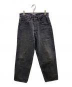 AURALEEオーラリー）の古着「WASHED HARD TWIST DENIM WIDE PT」｜グレー