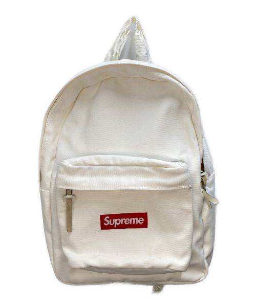 SUPREME（シュプリーム）Supreme (シュプリーム) Canvas Backpack ホワイト×レッドの古着・服飾アイテム