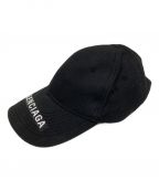 BALENCIAGAバレンシアガ）の古着「HAT LOGO VISOR CAP」｜ブラック