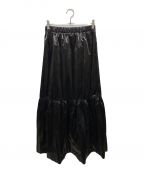 CITYSHOPシティショップ）の古着「METALLIC TIERED スカート」｜ブラック