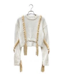 UN3D.（アンスリード）の古着「BRAIDED SHORT KNIT」｜ベージュ