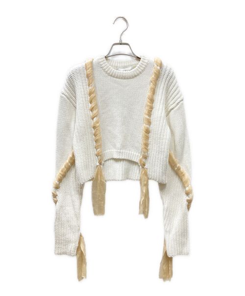 UN3D.（アンスリード）UN3D. (アンスリード) BRAIDED SHORT KNIT ベージュ サイズ:FREEの古着・服飾アイテム