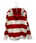 BURBERRY LONDON (バーバリー ロンドン) Red Zip Detail Striped Cotton Hoodie ホワイト×レッド サイズ:XL：14000円