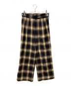 RANDEBOOランデブー）の古着「Origin plaid slacks」｜ブラック×ブラウン