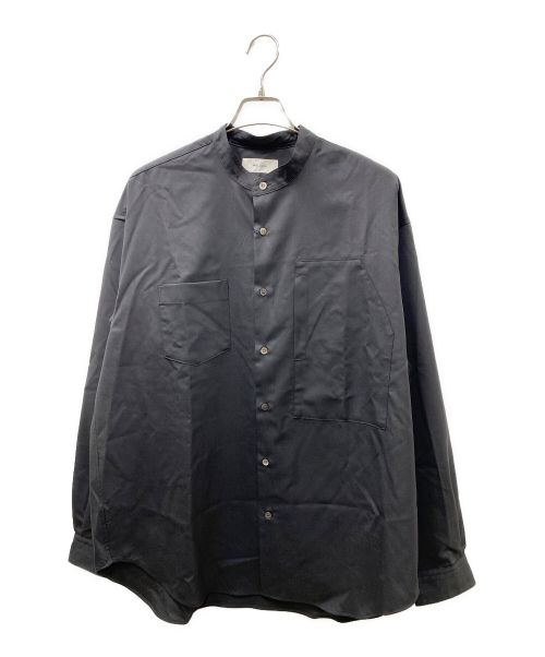 WELLDER（ウェルダー）WELLDER (ウェルダー) BAND COLLAR ASYMMENTRY POCKET SHIRT ブラック サイズ:４の古着・服飾アイテム