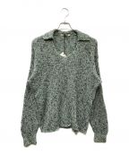 AURALEEオーラリー）の古着「COTTON SLUB MIX TOP YARN RIB KNIT SKIPPER POLO」｜グリーン