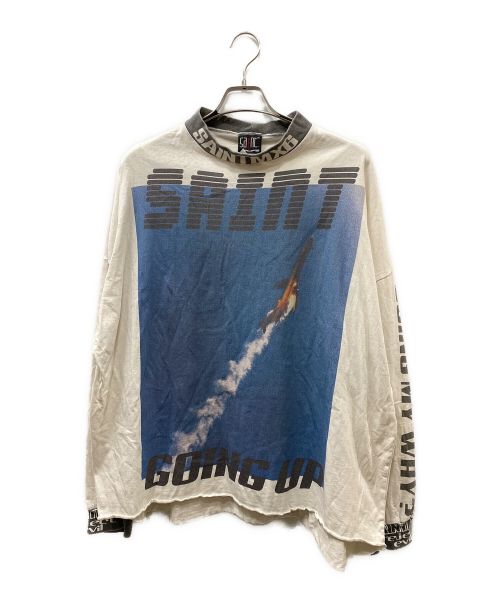 SAINT MICHAEL（セントマイケル）SAINT MICHAEL (セントマイケル) LS tee/GOING ブルー×ホワイト サイズ:XLの古着・服飾アイテム