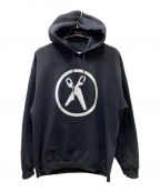 TWONESS NEW YORKトゥーネスニューヨーク）の古着「SHEARS LOGO HOODIE」｜ブラック