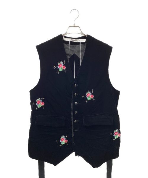 Midorikawa（ミドリカワ）Midorikawa (ミドリカワ) Velvet Embroidery Vest ブラック サイズ:FREEの古着・服飾アイテム