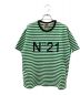 N°21（ヌメロヴェントゥーノ）の古着「ボーダーTシャツ」｜ホワイト×グリーン