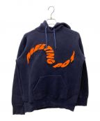 sacaiサカイ）の古着「MELTING POT Hoodie」｜ネイビー×オレンジ