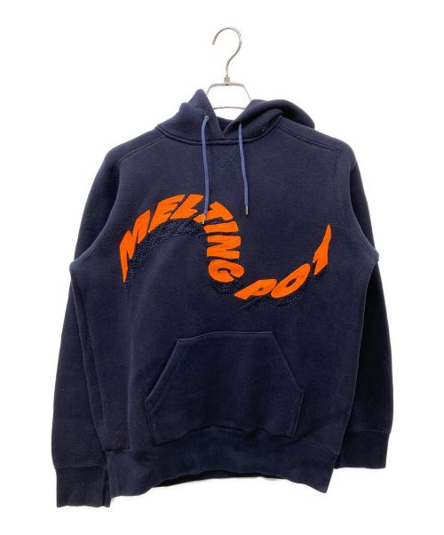 sacai（サカイ）sacai (サカイ) MELTING POT Hoodie ネイビー×オレンジ サイズ:2の古着・服飾アイテム