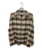 WACKO MARIAワコマリア）の古着「OMBRE CHECK OPEN COLLAR SHIRT L/S TYPE-4」｜ブラウン×ブラック