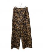 EBONYエボニー）の古着「Flower Lace Wide Pants」｜ブラウン×ブラック