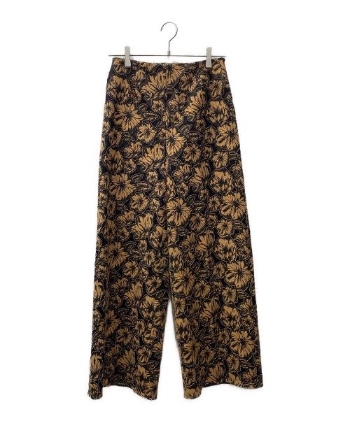 EBONY（エボニー）EBONY (エボニー) Flower Lace Wide Pants ブラウン×ブラック サイズ:1の古着・服飾アイテム