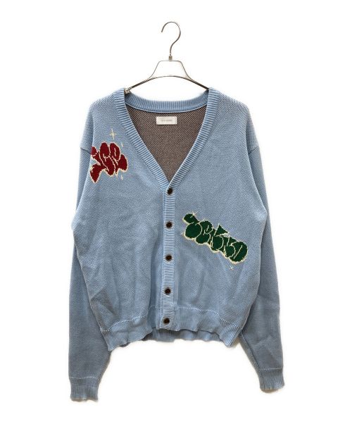 ICE&TECHNO（アイス＆テクノ）ICE&TECHNO (アイス＆テクノ) TU CARDIGAN ジャガードカーディガン スカイブルー サイズ:Lの古着・服飾アイテム