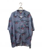 CALEE×MIHO MURAKAMIキャリー×ミホ ムラカミ）の古着「CL Butterfly pattern S/S shirt」｜ネイビー