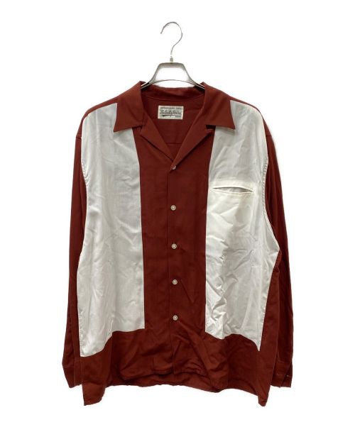 WACKO MARIA（ワコマリア）WACKO MARIA (ワコマリア) バイカラーオープンカラーシャツ ブラウン×ライトグレー サイズ:XLの古着・服飾アイテム