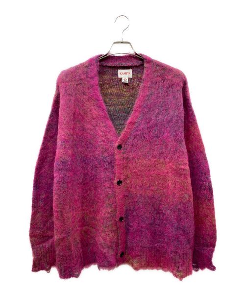 KAMIYA（カミヤ）KAMIYA (カミヤ) Kasuri Mohair Cardigan ピンク サイズ:Sの古着・服飾アイテム