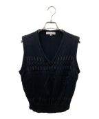 Christian Dior Sportsクリスチャン ディオールスポーツ）の古着「ロゴカットワークニットベスト」｜ブラック
