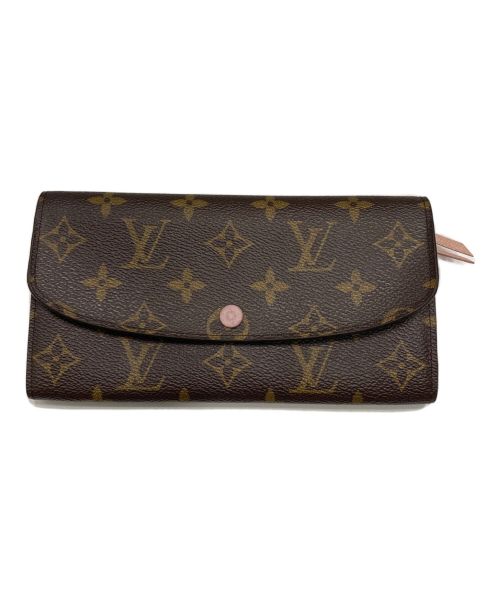 LOUIS VUITTON（ルイ ヴィトン）LOUIS VUITTON (ルイ ヴィトン) ポルトフォイユ･エミリー モノグラム　長財布 ブラウン×ピンクの古着・服飾アイテム