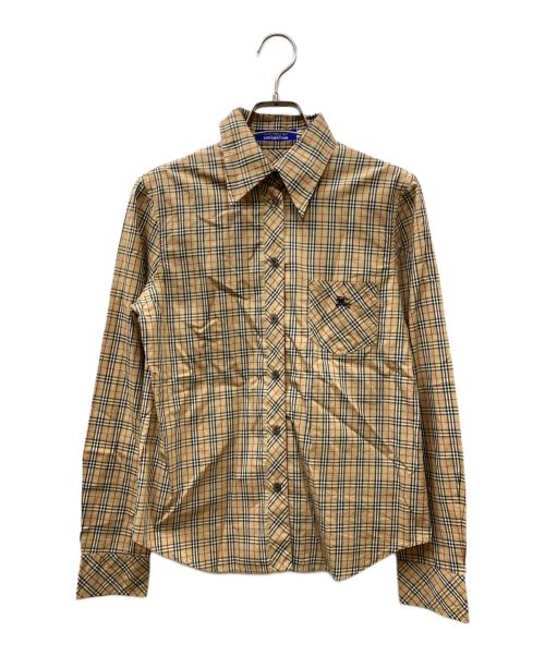 BURBERRY BLUE LABEL（バーバリーブルーレーベル）BURBERRY BLUE LABEL (バーバリーブルーレーベル) ノバチェックシャツ ブラウン サイズ:38の古着・服飾アイテム