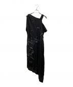 LIMI feuリミフゥ）の古着「LIMI BIBLE+TATTOO PT S SLEEVE ASYMMETRY DRESS」｜ブラック