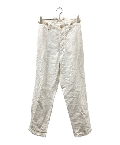 NIGEL CABOURN（ナイジェルケーボン）NIGEL CABOURN (ナイジェルケーボン) FRENCH WORK PANT - LINEN PIN OX ホワイト サイズ:8の古着・服飾アイテム