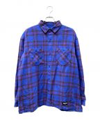 NEIGHBORHOODネイバーフッド）の古着「TARTAN CHECK SHIRT タータンチェックネルシャツ」｜ブルー×ブラウン