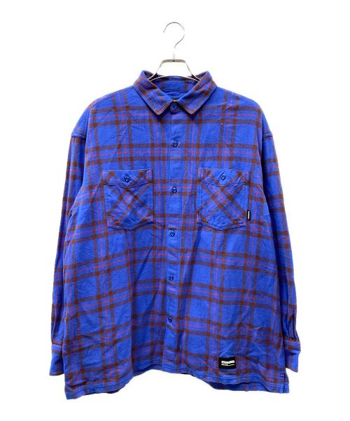 NEIGHBORHOOD（ネイバーフッド）NEIGHBORHOOD (ネイバーフッド) TARTAN CHECK SHIRT タータンチェックネルシャツ ブルー×ブラウン サイズ:Lの古着・服飾アイテム