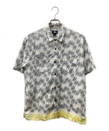 stussy（ステューシー）の古着「90S バンブープリント 半袖シャツ」｜ホワイト×イエロー