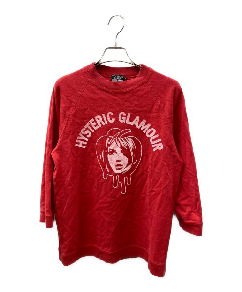 Hysteric Glamour（ヒステリックグラマー）Hysteric Glamour (ヒステリックグラマー) apple girl ラグランカットソー レッド サイズ:Sの古着・服飾アイテム