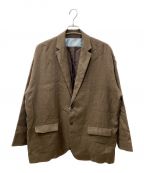 Dulcamaraドゥルカマラ）の古着「リネンポリエステルオーバーよそいきジャケット」｜ブラウン